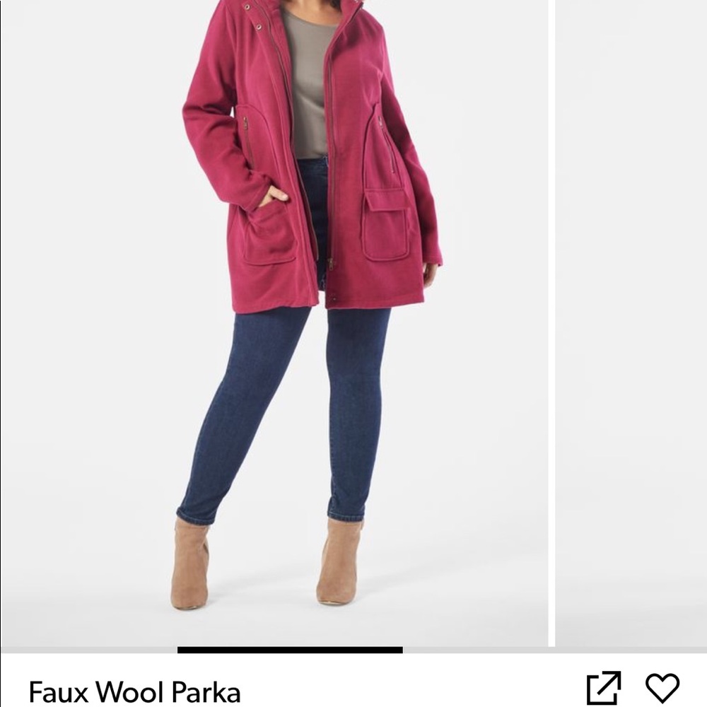 Faux Wool Parka